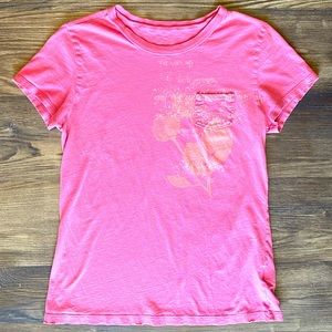 Womens Pink Graphic Short Sleeve T-Shirt Medium - Old Navy
